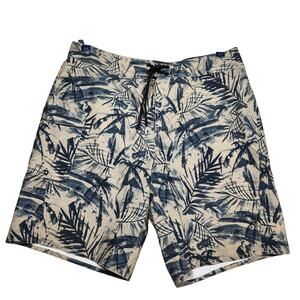 Tan Black Tropical Camo Swim Board Shorts Size 34